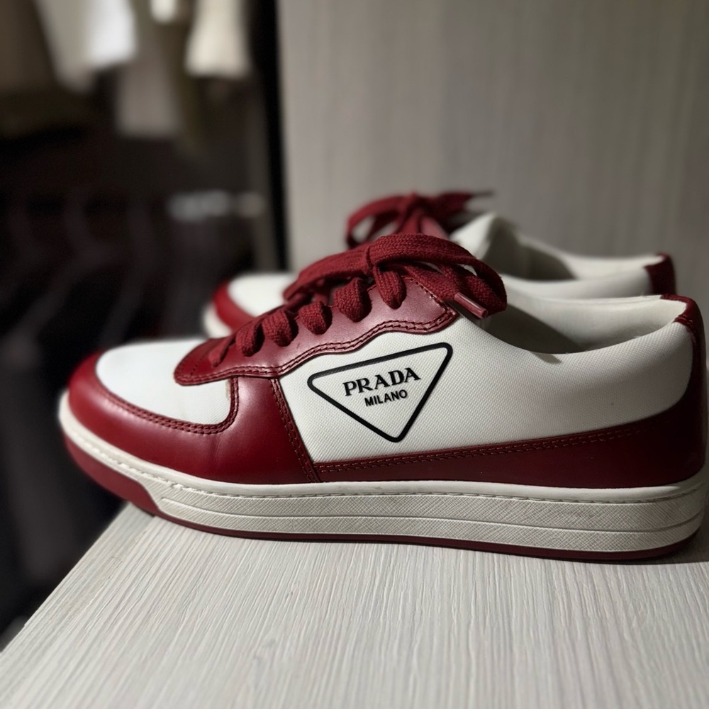 Prada Milano Red and White Sneakers